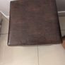 Two Tone Dark Brown Faux Leather  Ottoman.. Image 2