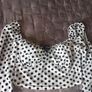 Size 10 White with velvet black polka dot cropped top Image 9
