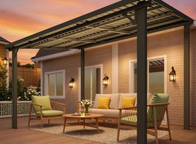 Gazebo hardtop with Galvanized Steel Sloping Roof