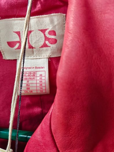 Pink Leather Jacket for Women UK14