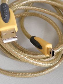Gold usb cable to mini usb 2m