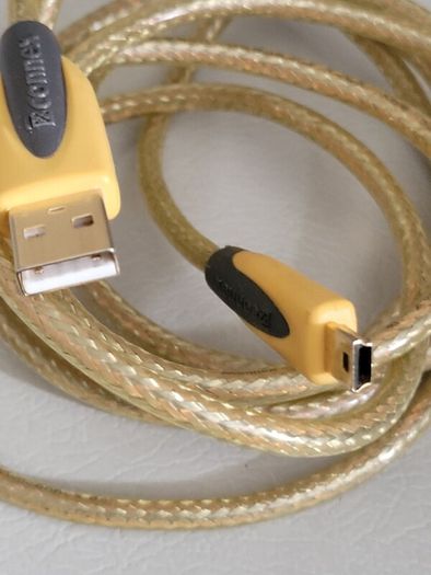Gold usb cable to mini usb 2m