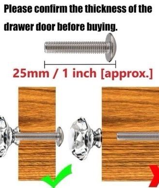 NEW 25Pcs Crystal Door Knob, 30MM Diamond Drawer Knobs Crystal Door Handles Diamond Pulls for Home Kitchen Office Chest Cabinet Drawer