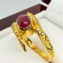 African Ruby Gold Plated Bypass Ring Image 5