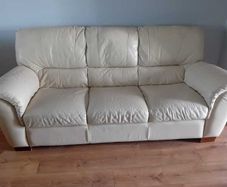 Pair Of Matching CREAM Leather Sofas