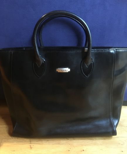Vintage TEXIER Leather Briefcase Tote Bag