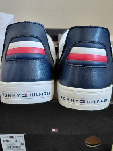 Tommy Hilfiger Unisex Leather Footwear low cut sneaker UK-7/EUR-41 Style:T3B4-30508-0744X007 blue/white-2024