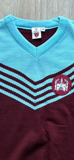 NEW Score Draw retro West Ham United 1976-1980 home knitted sweater  XSmall