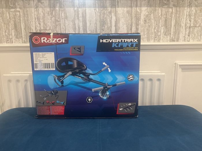 hoverboard seat from razor hovertrax kart accessory kit never taken out of the box brand new never touched great price fits every hoverboard really easy to use.