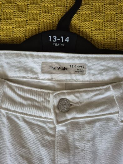 M&S white wide jeans
