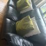 Black Leather Couch & Armchair Image 3
