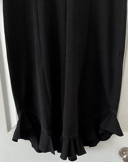 New With Tags Karen Millen Black Frill Hem Tunic Knit Mini Jumper Dress