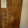 Vintage Wooden Wardrobe / Armoire with Mirror, Drawers & Decorative Knobs Image 4