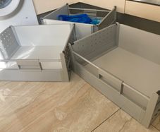 Kitchen pull-out drawer inserts - grey