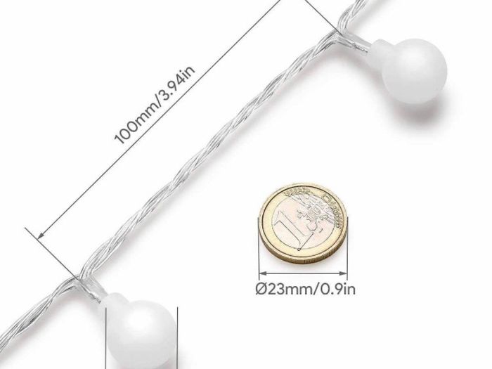 Globe String Lights Plug in, 10m 100 LED Warm White Christmas Lights Mains Powered, 8 Modes Fairy String Lights for Christmas Tree Decorations, Bedroom, Party, Gazebo, Garden (FREE POSTAGE)