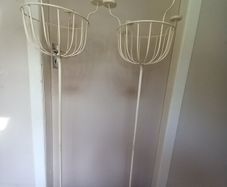 Antique Style Shabby Chic Metal Plant Stands (Pair
