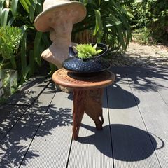 Vintage hardwood plant stand