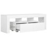 TV Cabinet with LED Lights High Gloss White 130x35x45 cm Image 8