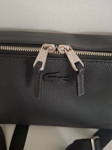 Lacoste Chantaco Pique Leather Reporter Bag