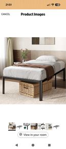 Single metal bed frame compact