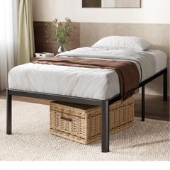 Single metal bed frame compact