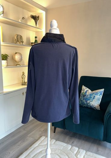 Kapalua Ladies Navy & Silver Long-Sleeved Zip-Up Top