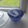 Fabulous Pair of Two Vintage Small Hand-Blown Art Glass Pieces in Shades of Bright Blue and Cornflower Blue, Sold as a Pair Image 7