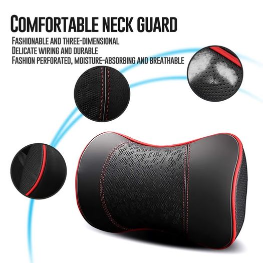 Brand New Memory Foam Car Neck Pillow 2-Pack Leather Cover Neck Support.