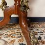 French Style Marquetry & Brass Round Centre Table , Cherub Motifs & Glass Top Image 6