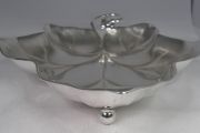 Vintage WMF Silver Plated Grape Vine Leaf Dish, Germany, 9.5 inches Footed Serving Bowl