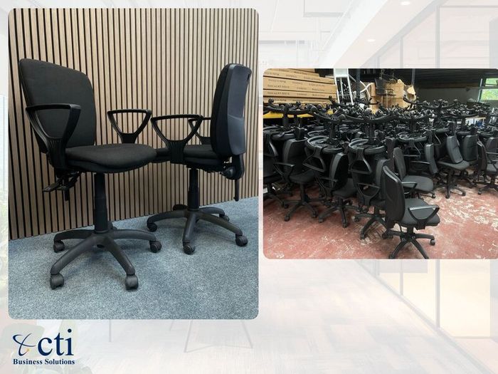 350 X Black Adjustable Office Chairs - Grade A