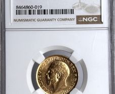 1919S Gold Sovereign graded gold coin