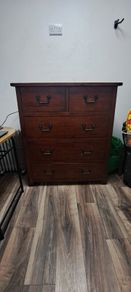 solid wood 5 drawer chest