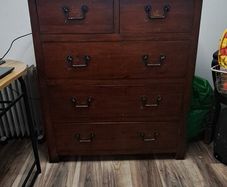 solid wood 5 drawer chest