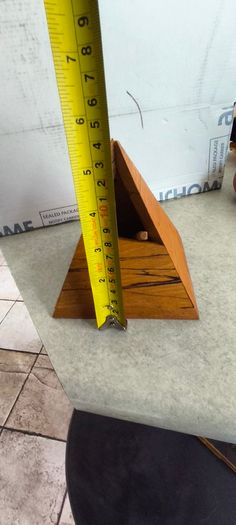 Wooden Salt cellar Triangular three-sided with matching small wooden spoon.