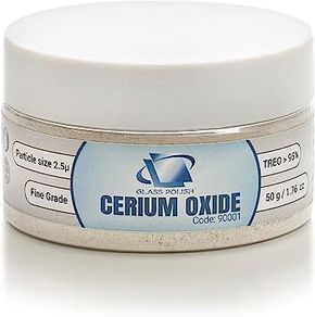 Glass Polish 90001 Cerium Oxide Fine Grade Glass Polishing Powder - TREO 95% - 2.5 microns - 50 Grams - White