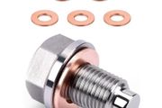 M12x1.75 Magnetic Oil Drain Plug, Stainless Steel Sump Drain Nut Bolt with 5 PCS Oil Drain Plug Washer, Oil Plug Replacement Universal for Most Cars Motorcycles Vehicles