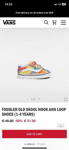 Toddler glow in the dark vans size 21