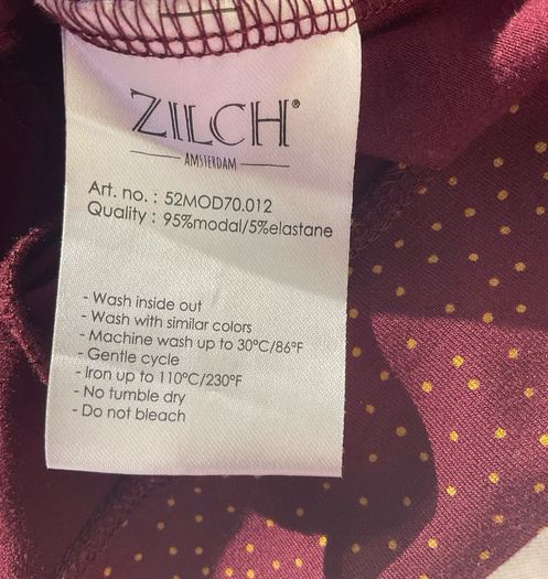Zilch Amsterdam Plum Burgundy Polka Dot Jersey Soft Blazer Jacket Size XL