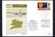 1971 Jersey Illustrated Cover commemorative First Flight from Jersey to Manchester by British Island Airways (BIA) tying 2 1/2p Arms and Royal Mace definitive stamp