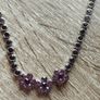 Beautiful necklace in silver tone with pink crystals in the form of flowers. Image 5