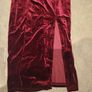 Burgundy velvet dress with deep V Image 3