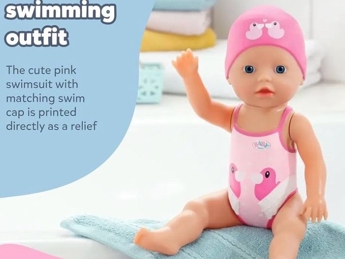 Zapf Baby born My First Swim 30 cm Bath Doll EUC