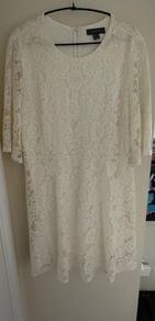 Primark Cream Lacy Short Sleeve Dress