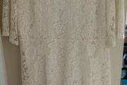 Primark Cream Lacy Short Sleeve Dress