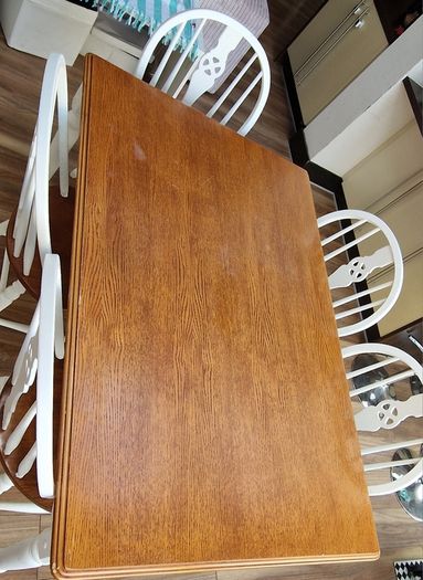 Wood dining table with 6 chairs