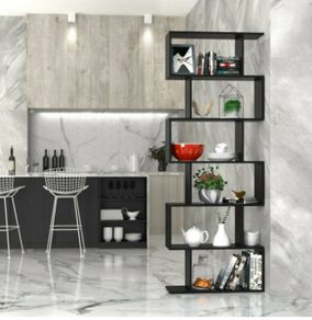 BRAND NEW 6-Tier Wooden Bookcase, S-Shape Display Shelf and Room Divider, Freestanding Decorative Storage Shelving, 190.5cm Tall Bookshelf