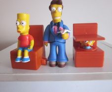 2008 Burger King  The Simpsons Bart+ Maggie Toy Couch