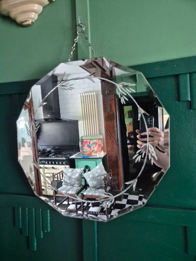 Art Deco original 1920s Mirror vintage French Art Deco etched mirror