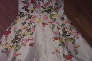 White Satin Floral Dress